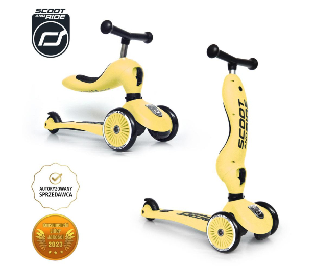 Scoot & Ride Highwaykick 1 Jeździk i hulajnoga 2w1 Lemon - 573307 - zdjęcie 2